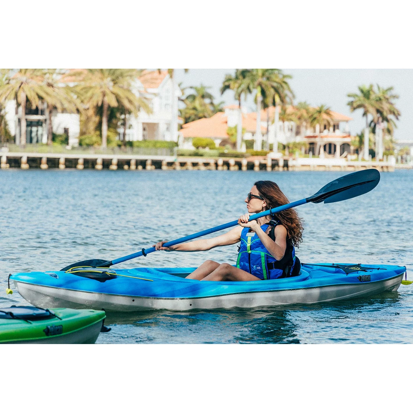 Pelican - Argo 100X - Sit-in Recreational Kayak - 10 ft - Fade Deep Blue White