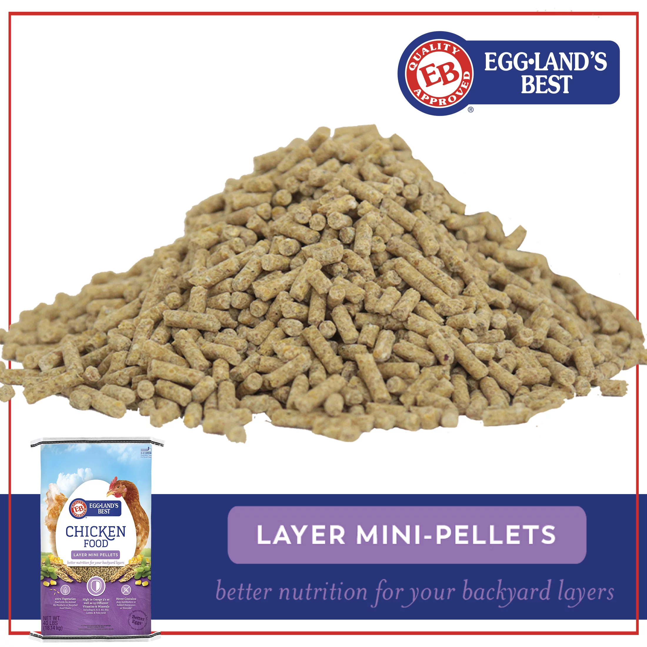 Eggland's Best Egg Layer Mini-Pellets Chicken Food, 40 lbs.
