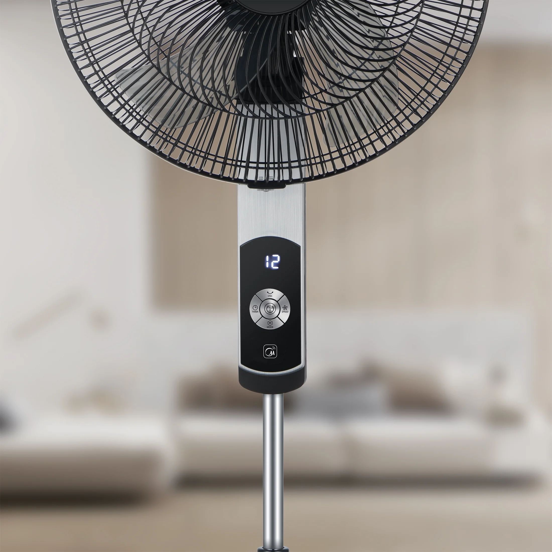 Midea 16-inch Smart Pedestal DC Fan with Wi-Fi, Black