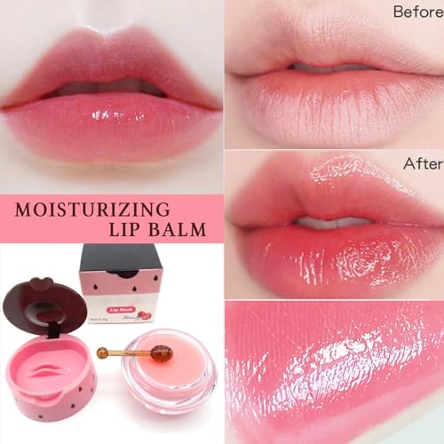 6 PCS Bee Lip Balm Mask Honey Pot, Honey Lip Balm Bulk, Moisturizing Lip Sleep Masks Hydrating Prevention Dry and Crack Lip Scrubs, Propolis Lip Mask Overnight Reduce Lip Lines