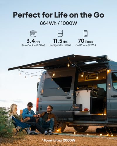 BLUETTI Solar Generator AC70, 768Wh LiFePO4 Battery Backup w/ 2 1000W AC Outlets (Power Lifting 2000W), 100W Type-C, for Road Trip, Off-grid, Power Outage (Solar Panel Optional)