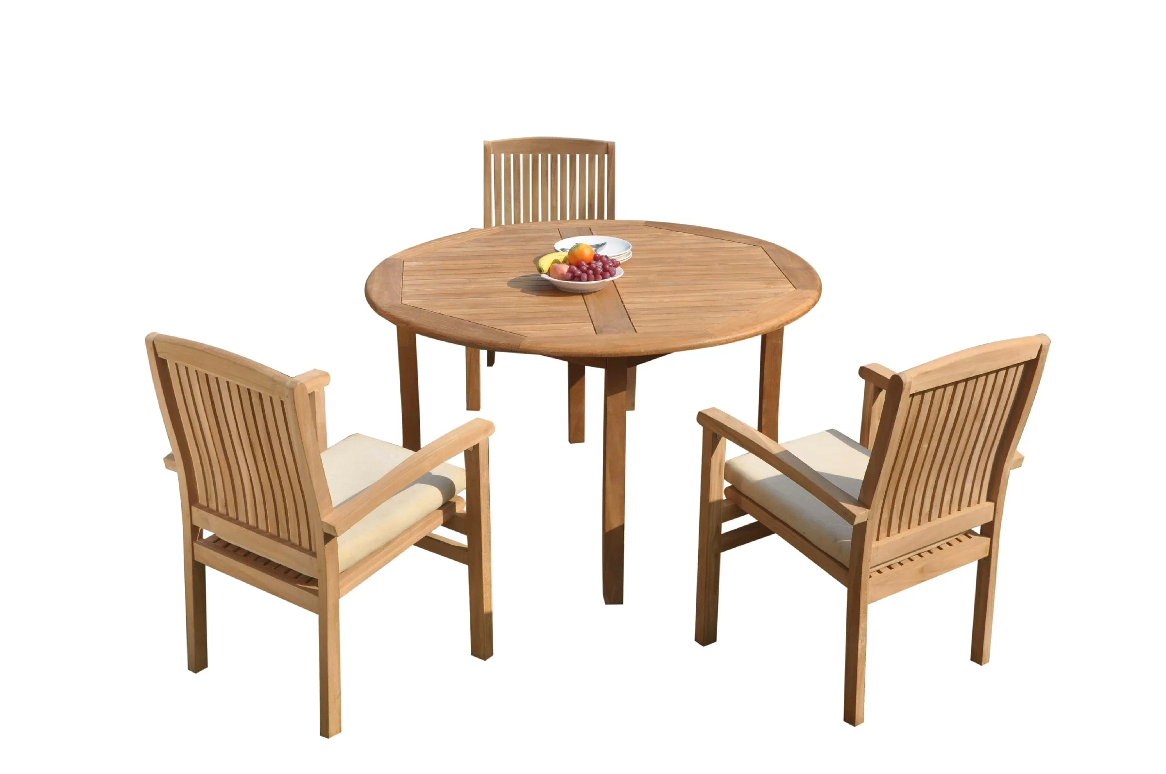 Grade-A Teak Dining Set: 3 Seater 4 Pc: 52