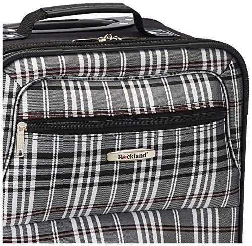 Rockland Fashion Softside Upright Luggage Set, Expandable, Black Plaid, 2-Piece (14/19)