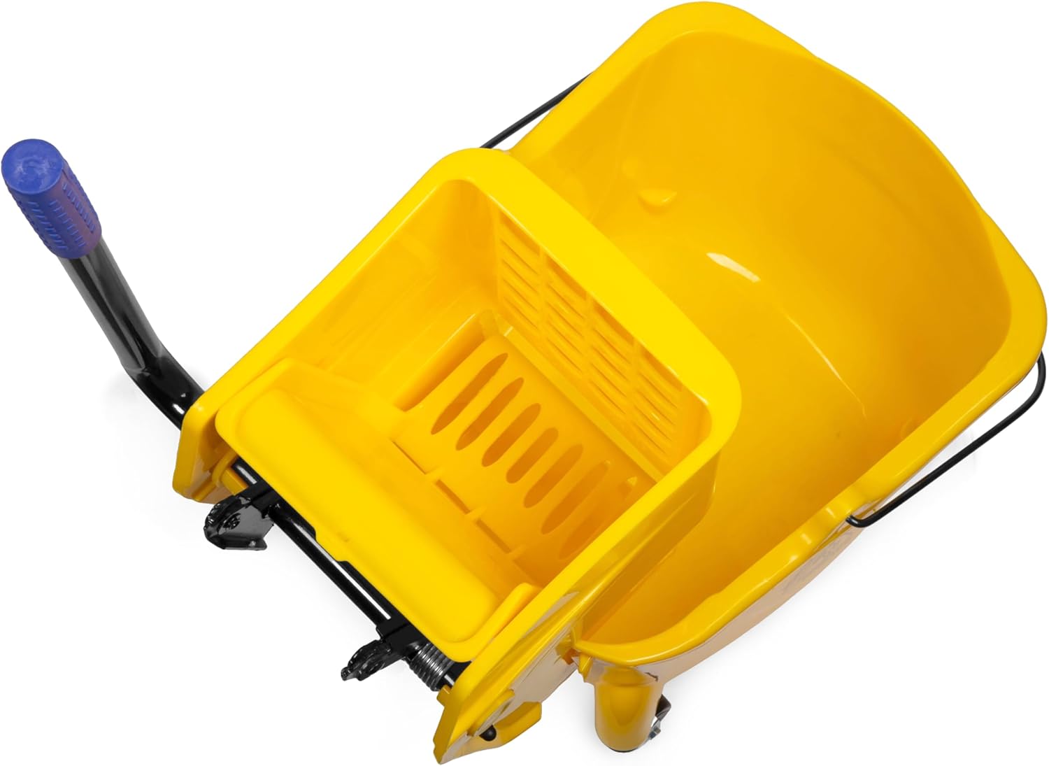 WEN Rolling Mop Bucket with Down Press Wringer, 26-Quart Capacity (73034B)
