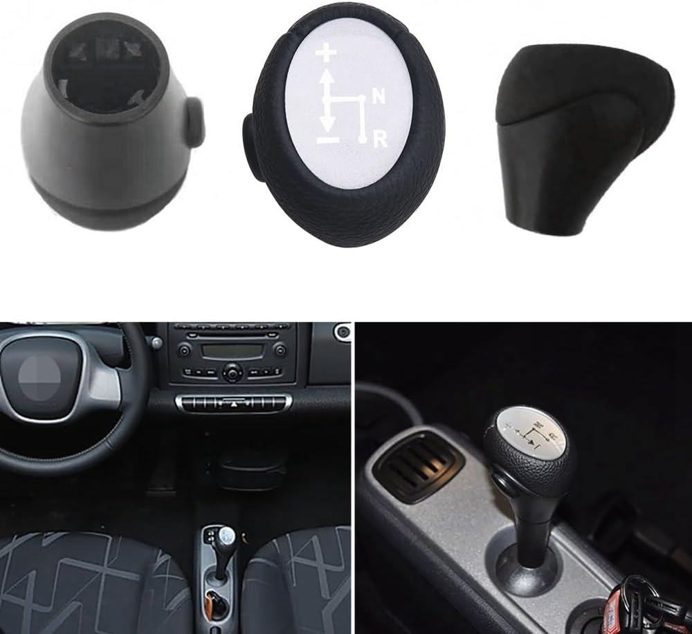 [Auto and Motorcycle Parts] Gear Knob Automatic Knob Silver for Smart Fortwo 450 451 1998-2014 Smart Roadster 452 2003-2006 Gear Head Case Sleeve [Replacement]