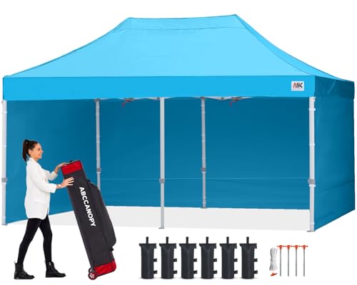 ABCCANOPY Easy Pop Up Canopy Tent with Sidewalls 10x10 Commercial -Series, White