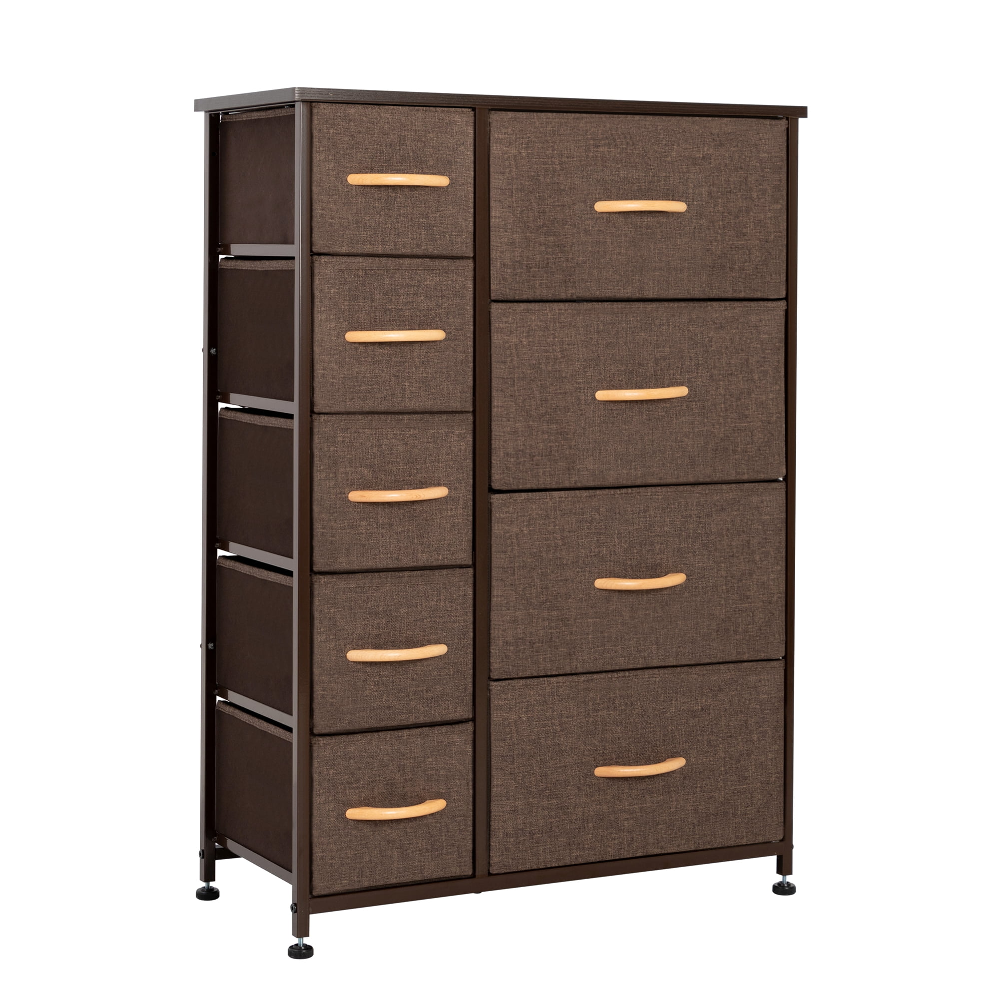 Crestlive Products 9 Drawers Dresser Vertical Chest Storage Tower in Brown