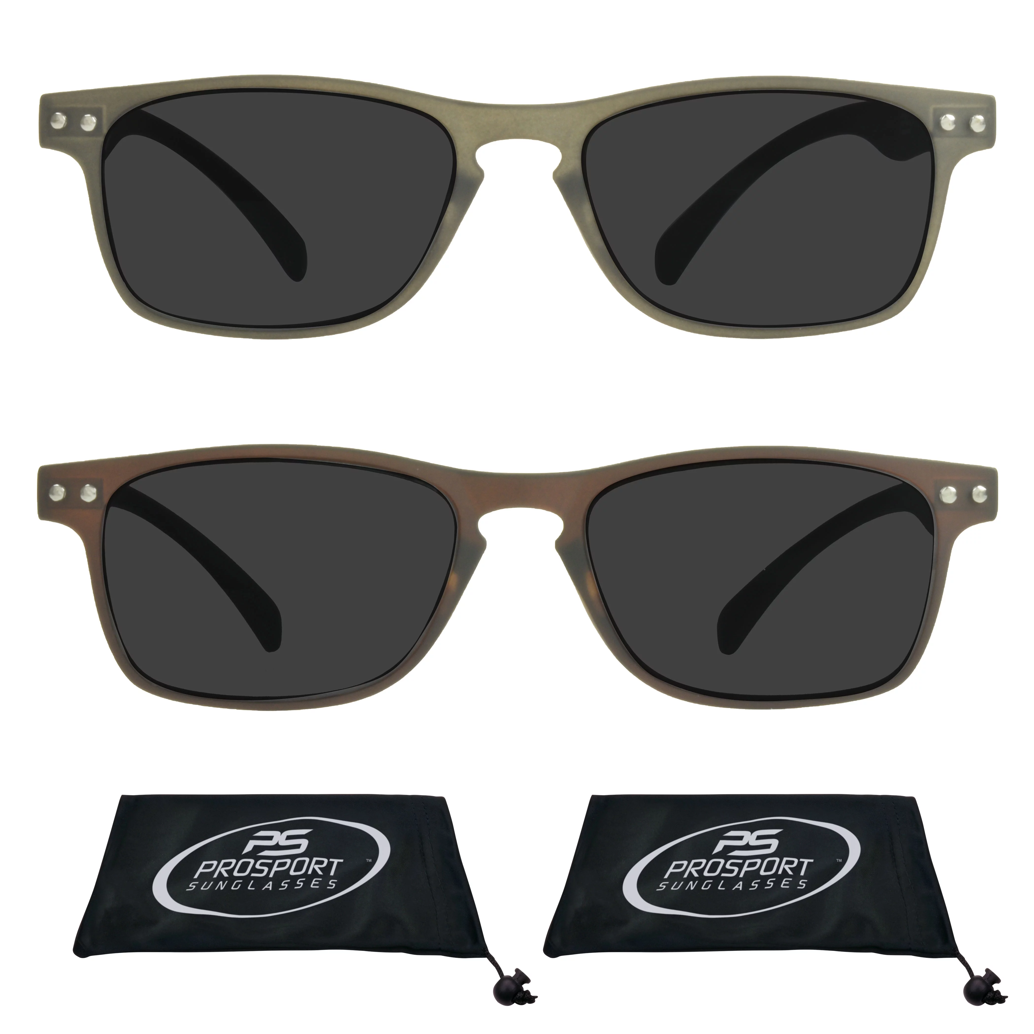 proSPORT Reading Sunglasses Sun Reader Men Women Black & Red 2 Pack NOT BIFOCAL