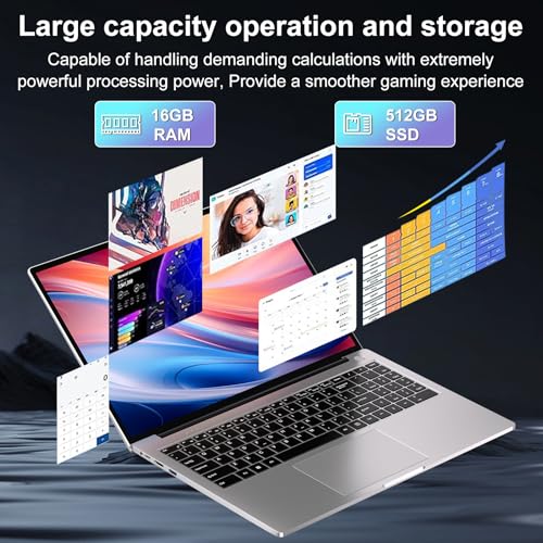 2025 Laptop Computer 14 Inch Win 11 256GB SSD Up to 1TB SSD Expand Laptops Celeron N4020 Up to 2.8Ghz 1920x1080 FHD Dual WiFi BT4.2 with Webcam Keyboard Protect Flim for Business Student-Gray