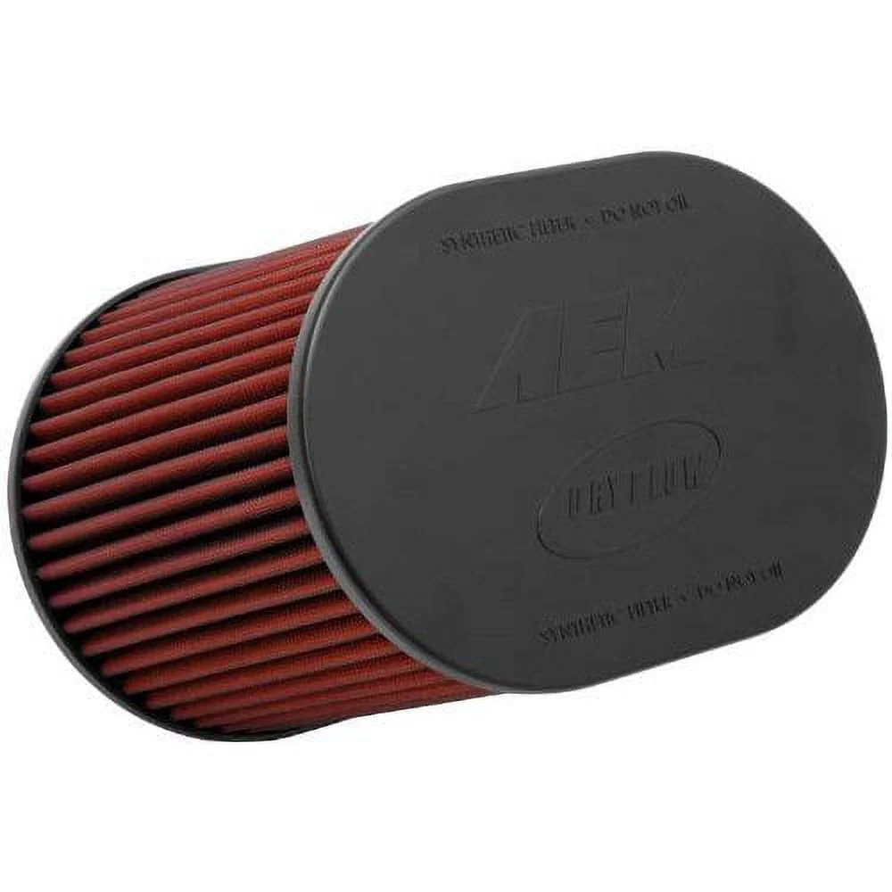 AEM 21-2277DK Universal DryFlow Clamp-On Air Filter: Oval Tapered; 5 in (127 mm) Flange ID; 7 in (178 mm) Height; 10.5 in x 8 in (267 mm x 203 mm) Base; 9.5 in x 6.75 in (241 mm x171 mm) Top