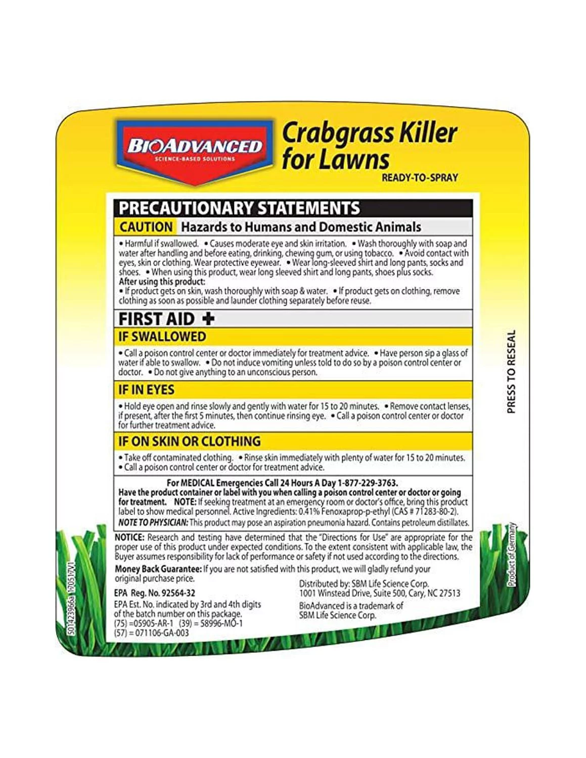 BioAdvanced 704119A Crabgrass Killer RTS Hose-End Concentrate, 32 oz