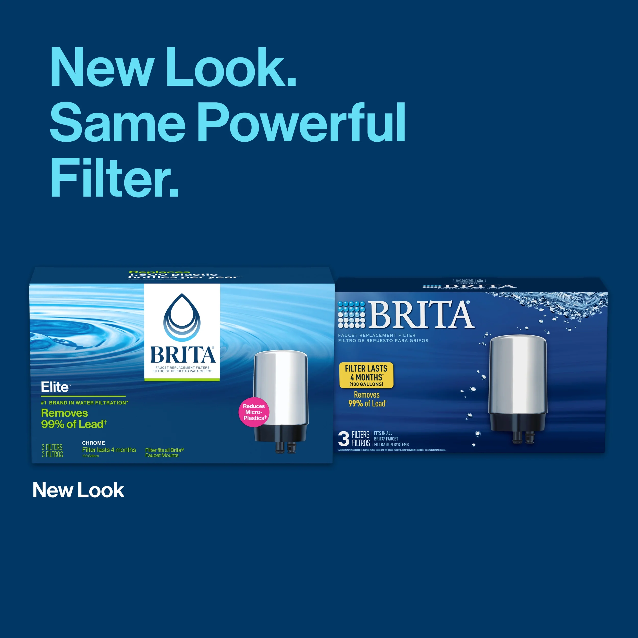Brita Faucet Mount System Replacement Filter, Reduces Lead, Made Without BPA, Chrome, 3 Count