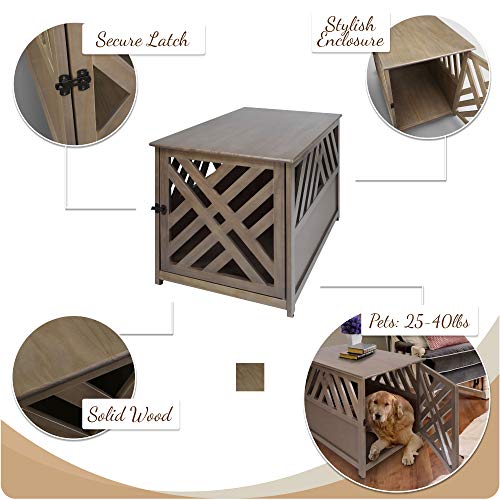 Casual Home Wooden Medium Pet Crate, End Table, Espresso
