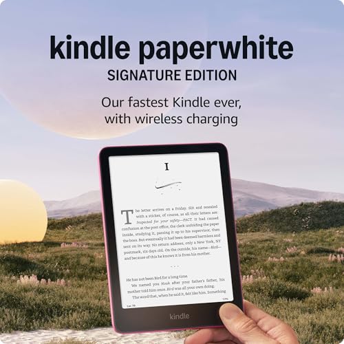 Amazon Kindle Paperwhite Signature Edition 32GB (newest model) – Our fastest Kindle with auto-adjusting front light, wireless charging, and weeks of battery life – Metallic Jade