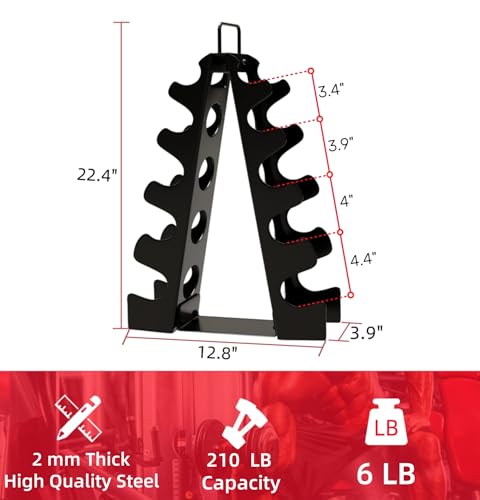 Weight Rack for Dumbbells,A-Frame Dumbbell Rack Stand Only, Alloy Steel Dumbbells Storage Rack with Handle for Home Gyms Workout (Dumbbells not include)