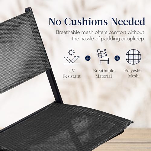 Best Choice Products 3-Piece Patio Bistro Dining Furniture Set w/Glass Tabletop, 2 Folding Chairs, Steel Frame, Polyester Fabric - Gray