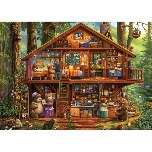 Blueforest Christmas Jigsaw Puzzle 1000 Pieces for Adults - 27.5x19.7 Inches City Night Scene with Santa Sleigh, Challenging Fun Adult Puzzles Home Decor