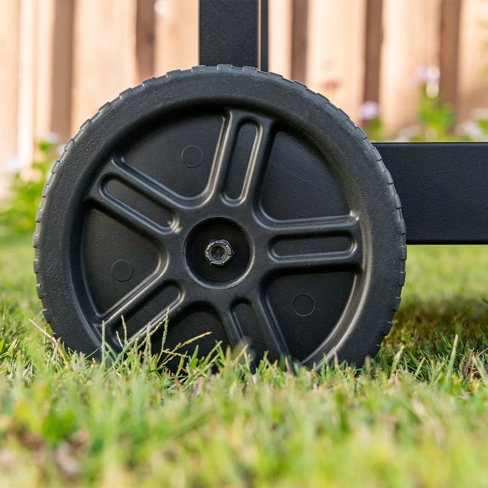 Nexgrill Outdoor Stainless Steel Food Prep Cart w/ Double Shelves, Paper Towel Holder, Hooks, Condiment Tray, Trash Bag Holder