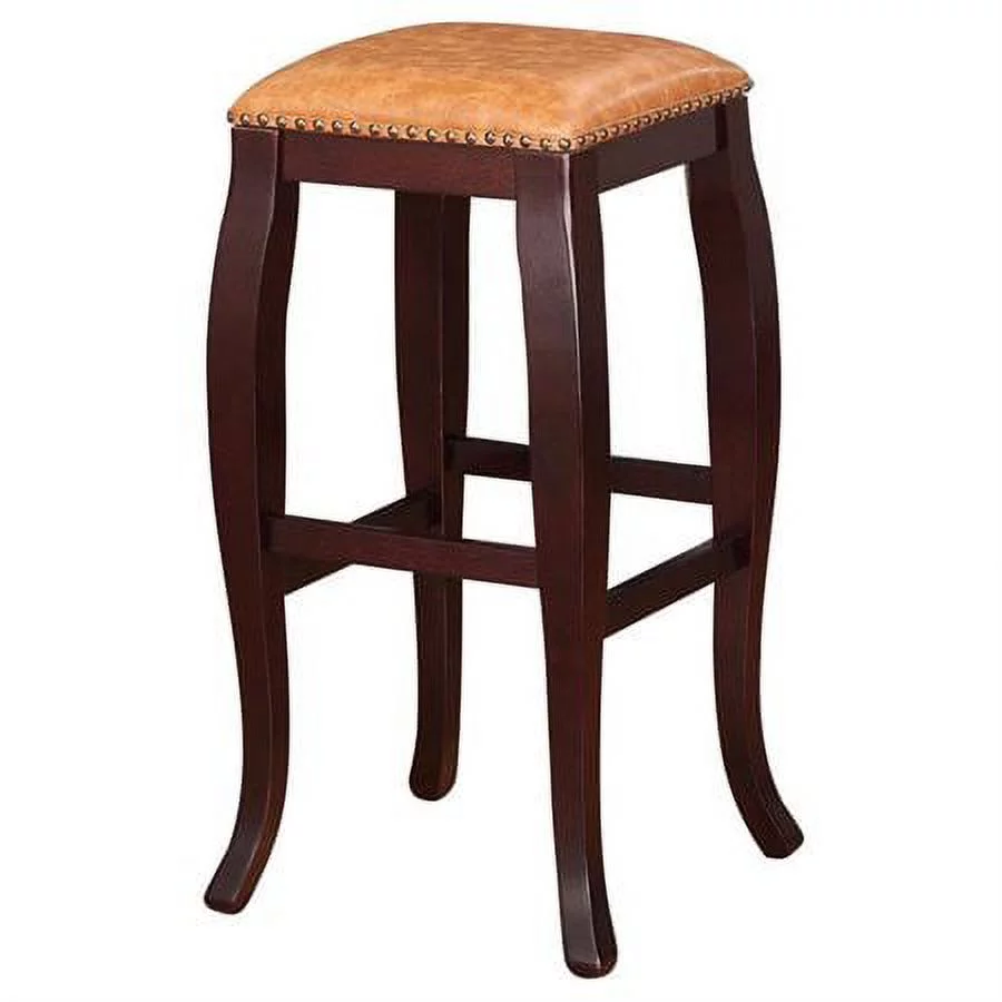 Linon San Francisco Backless Wood Bar Stool, 30