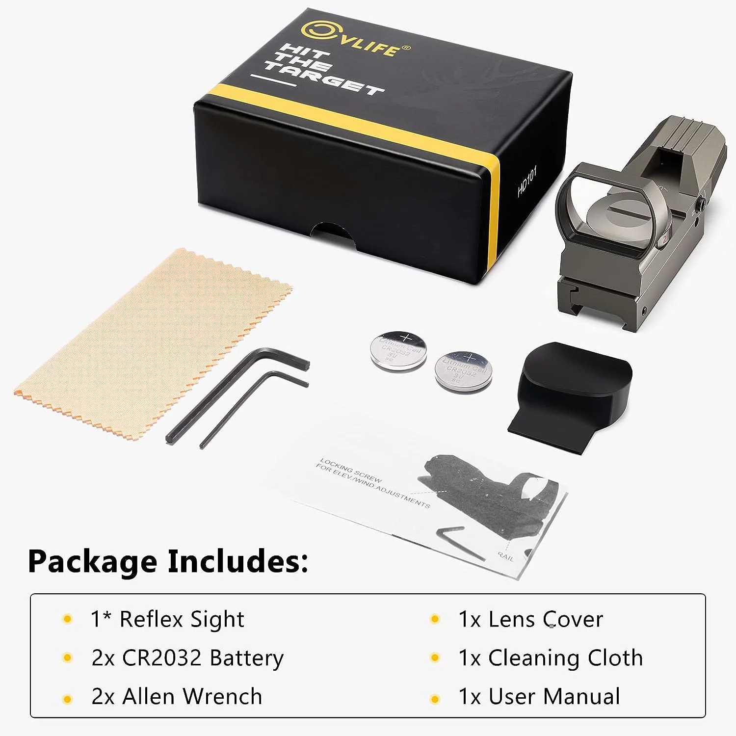 CVLIFE 1X22X33 Red Green Dot Sight with 20mm Rail