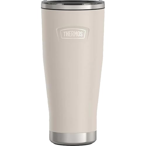THERMOS ICON SERIES, Stainless Steel Cold Tumbler with Slide Lock, 24 Ounce, Sandstone