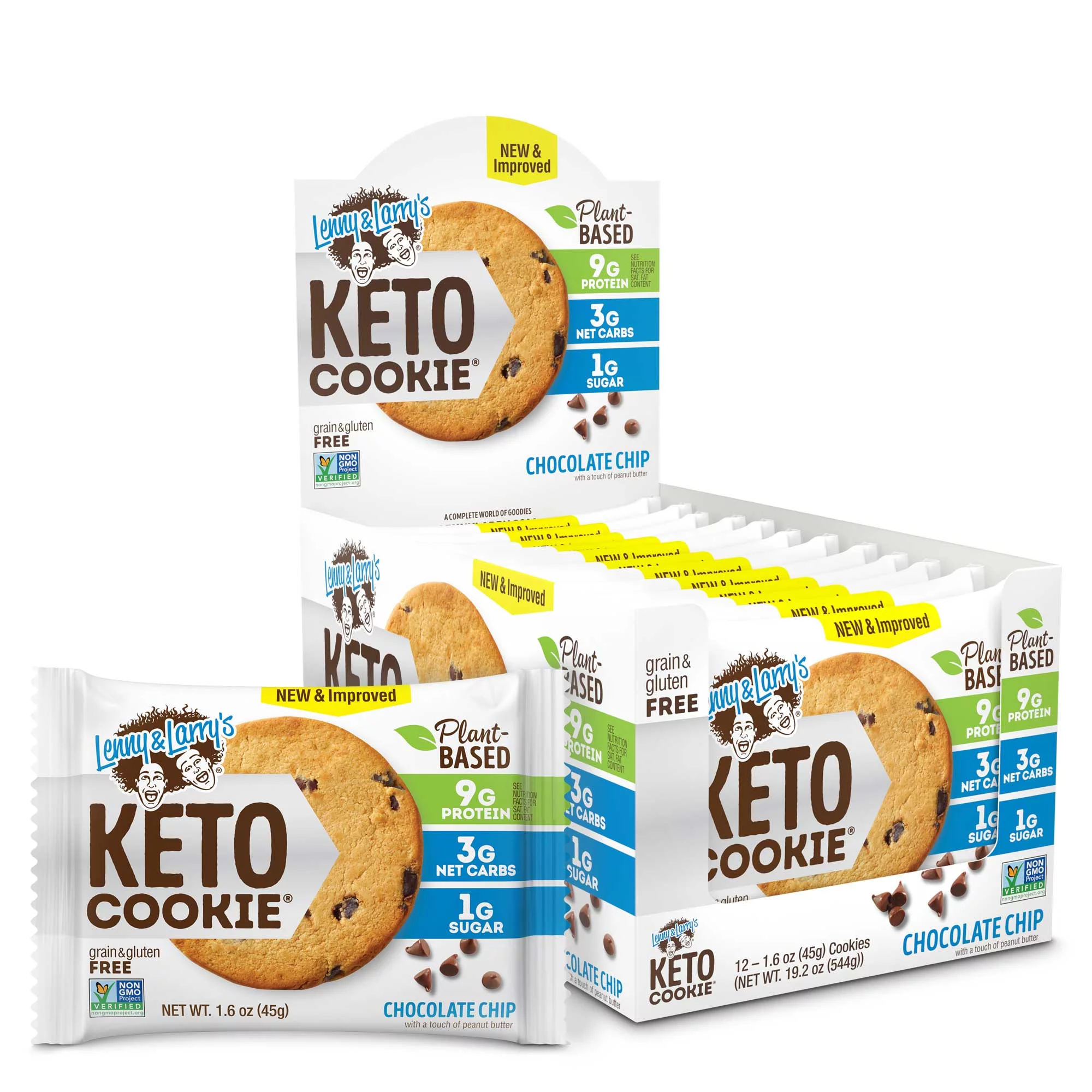 Lenny & Larry's The Keto Cookie, Chocolate Chip, 1.6 oz, 12 Ct