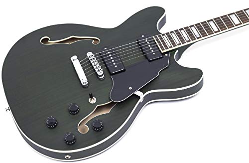 GROTE Electric Guitar Semi-Hollow Body Guitar matte finished P90 (Grey)