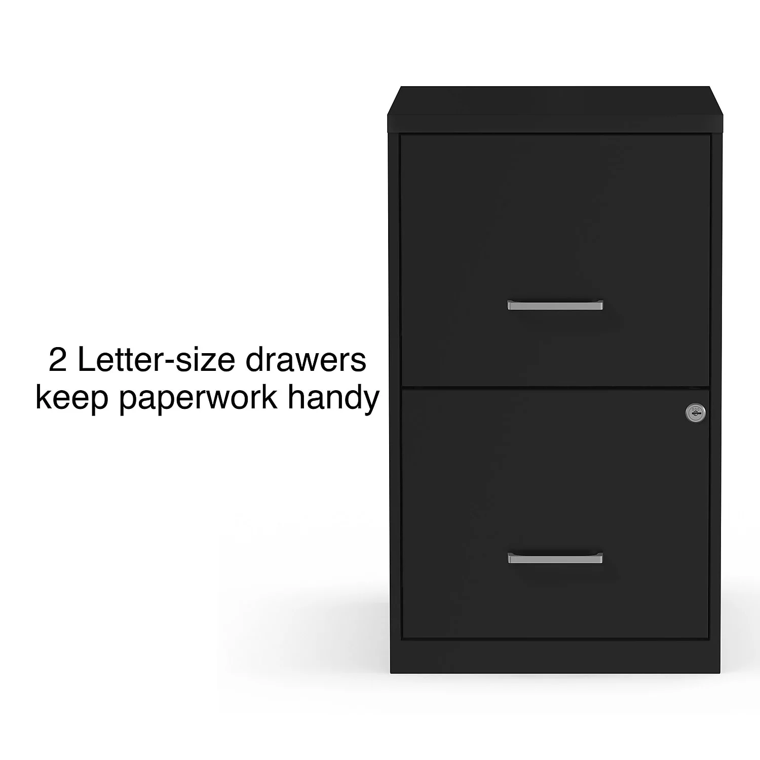 Staples 2-Drawer Vertical File Cabinet Locking Letter Black 18