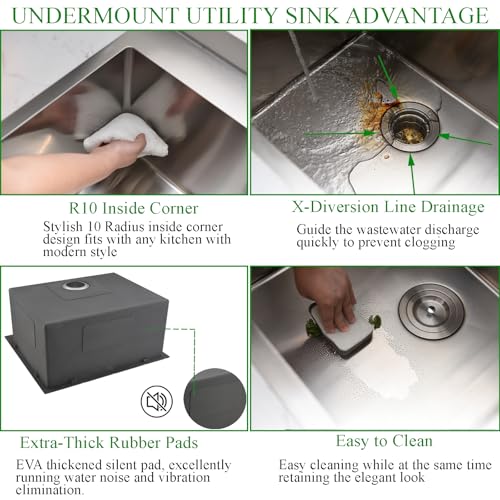 25 Inch Drop In Laundry Sink-Brovy 25