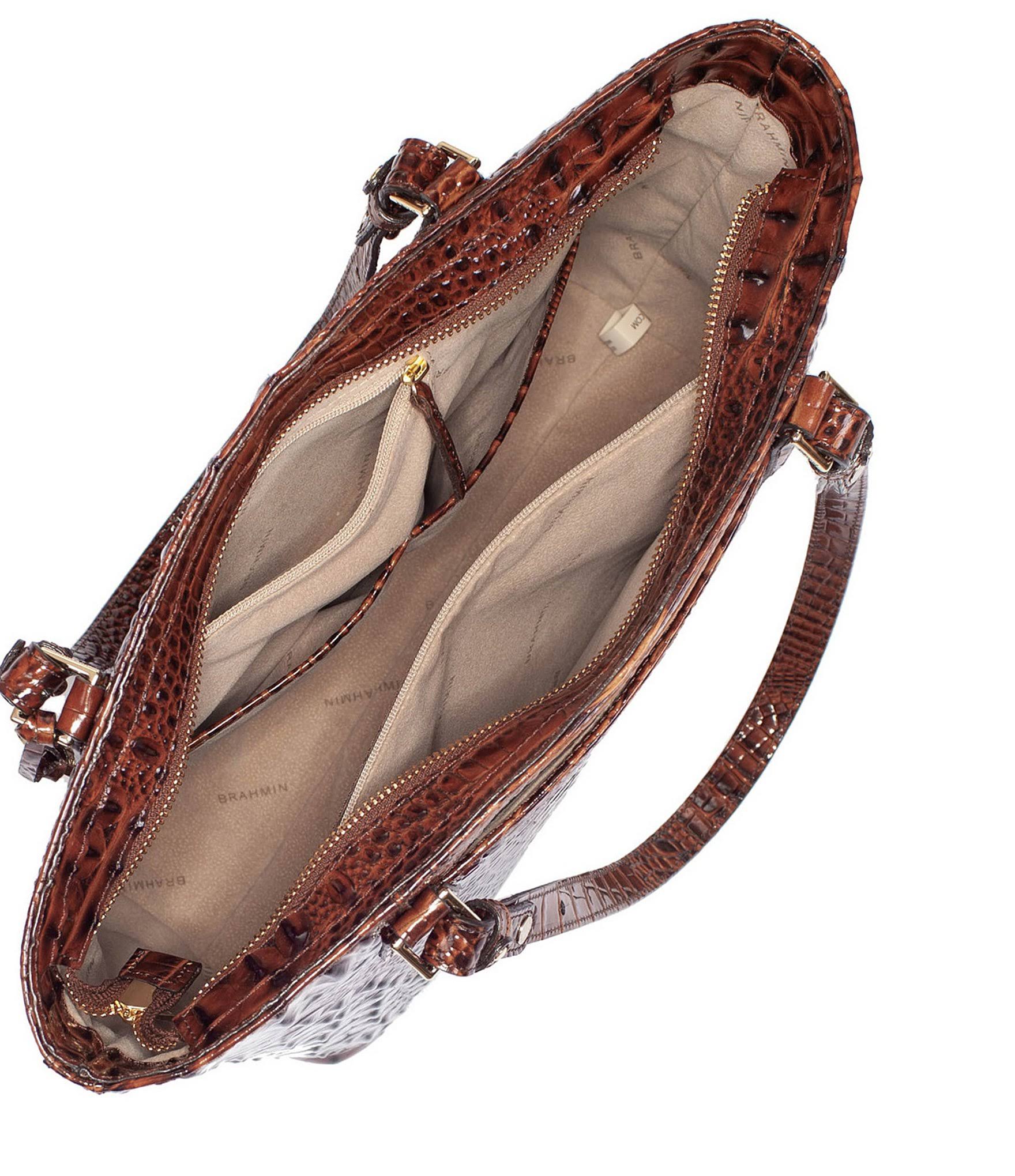 Brahmin Medium Misha Melbourne Embossed - Pecan/Gold