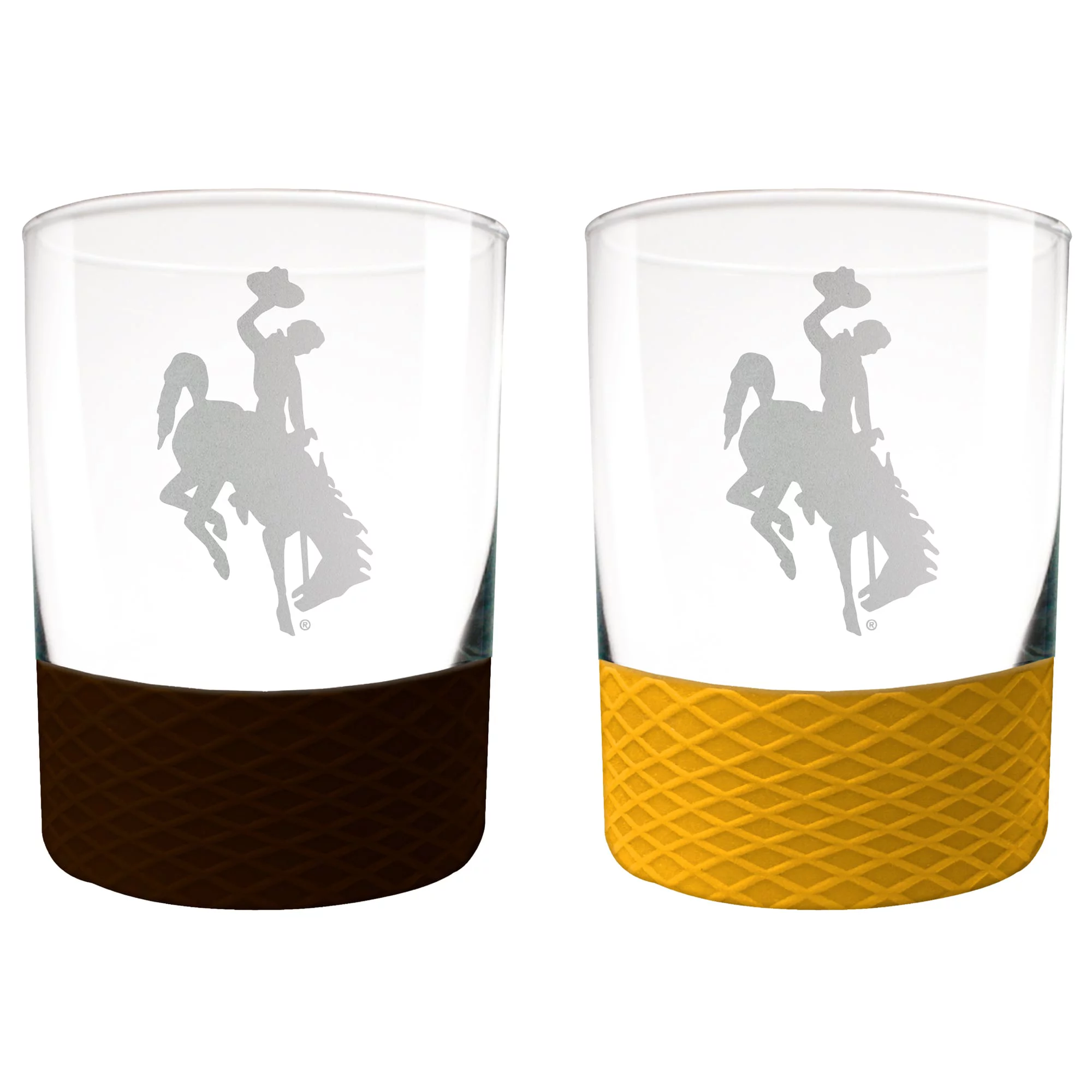 Wyoming Cowboys 14oz. Commissioner Rocks Glass Two-Piece Set
