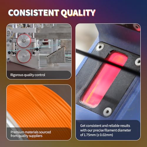 OVERTURE PLA Filament 1.75mm PLA 3D Printer Filament, 2kg Cardboard Spool (4.4lbs), Dimensional Accuracy +/- 0.02mm, Fit Most FDM Printer (Black 2-Pack)