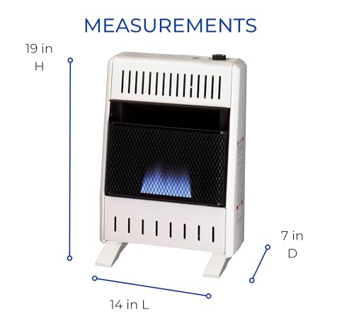 ProCom Heating Liquid Propane Ventless Blue Flame Heater With Base Feet - 30,000 BTU, Manual Control - Model# ML300HBA-B