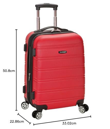 Rockland Melbourne Hardside Expandable Luggage with Spinner Wheels, 2TONENAVY, 2 Piece (20/28)