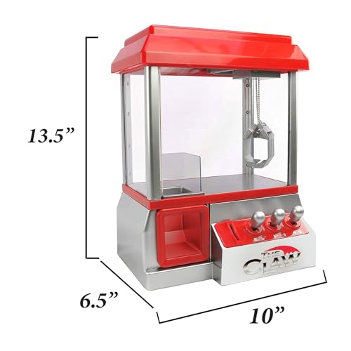Etna Mini Arcade Claw Machine Game with Lights & Sounds, 14 Inch x 10 Inch, Red