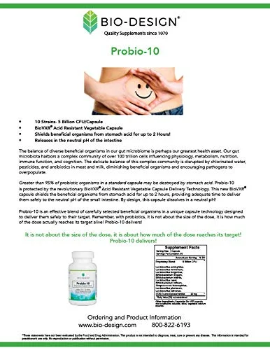Bio-Design Probio-10, 60 Veg Caps, Pre/Probiotic Formula