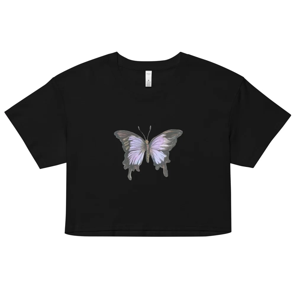 Butterfly Women’s crop top (Black, XS)