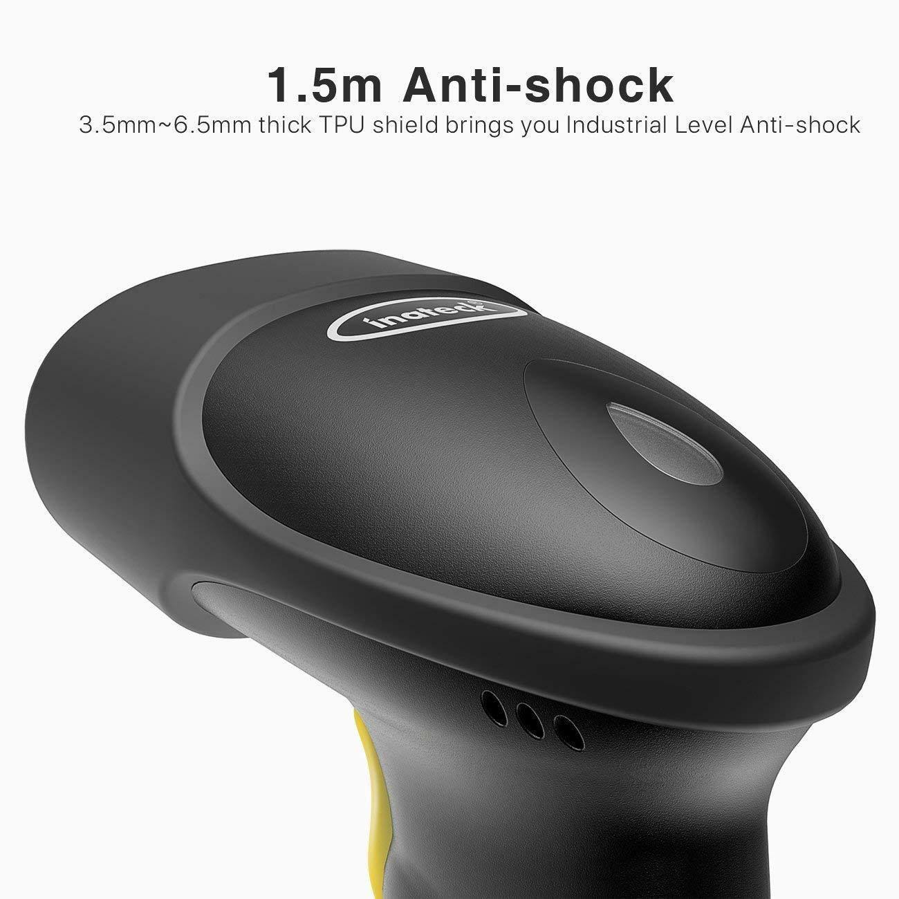 Inateck 2D Wireless Bluetooth Barcode Scanner, Read Barcodes on Displays, Black BCST-50