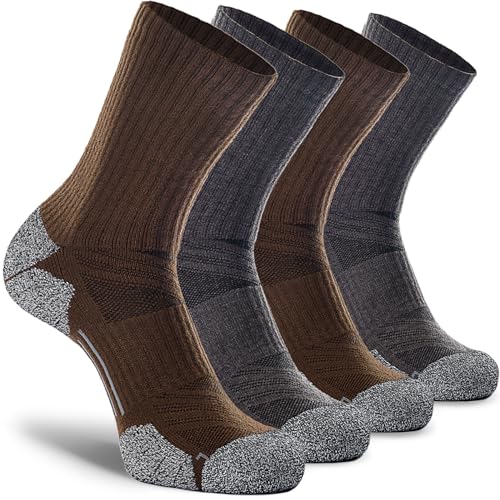 CWVLC Crew Hiking Socks, Cushion, Moisture Wicking, Arch Compression Boot Socks