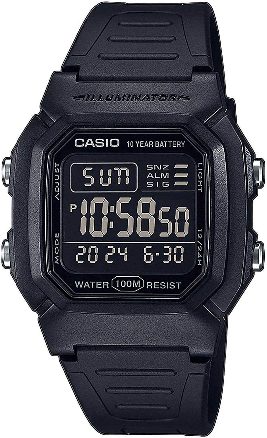 Casio Collection Unisex Digital Watch, Black, Black