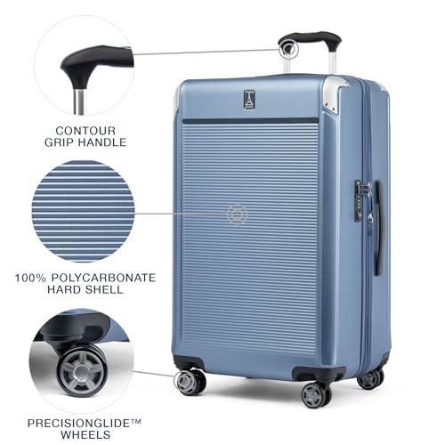 Travelpro Platinum Elite Hardside Expandable Carry on Luggage, 8 Wheel Spinner, TSA Lock, Hard Shell Polycarbonate Suitcase, Metallic Sand, Compact Carry on 20-Inch