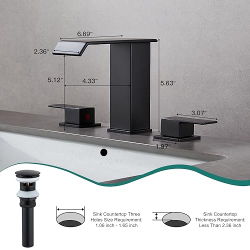 White Gold Faucet Bathroom Vessel Sink Golden Waterfall Spout Faucet Single Handle Bowl Sink Faucet Modern Single Hole Basin Vanity Tall Bathroom Sink Faucet with Pop Up Drain Stopper Supply Hose