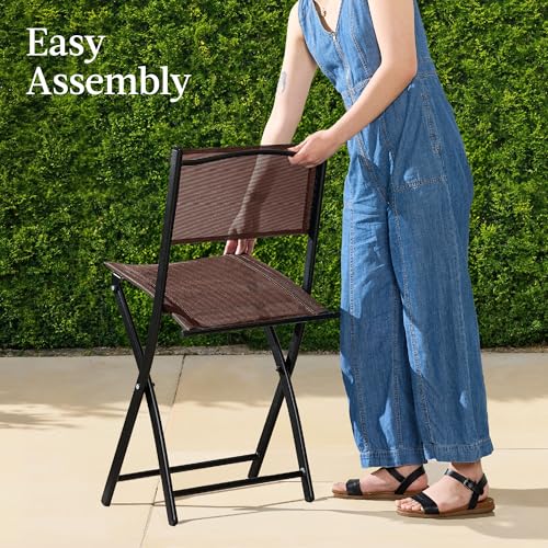 Best Choice Products 3-Piece Patio Bistro Dining Furniture Set w/Glass Tabletop, 2 Folding Chairs, Steel Frame, Polyester Fabric - Gray