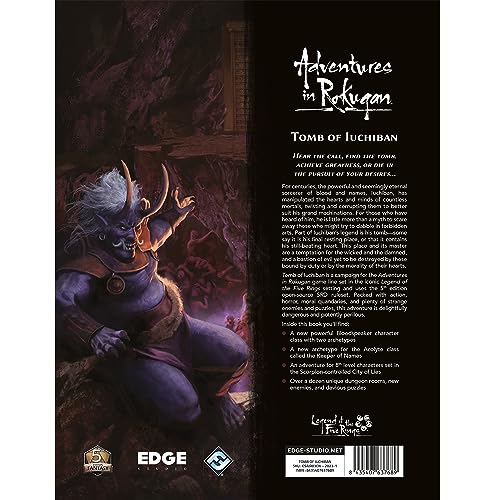 Asmodee Adventures in Rokugan Roleplaying Game Tomb of Iuchiban Expansion - Unveil The Secrets of The Ancient Tomb, RPG Strategy Game, 2+ Players, Ages 14+, 90 Minute Playtime