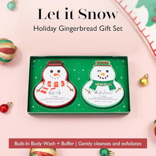 Spongellé Gingerbread Gift Set Body Wash Infused Buffers, Sugar & Spice