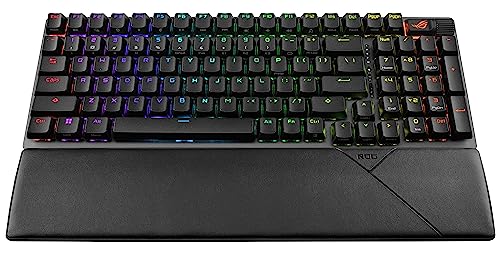 ASUS ROG Strix Scope II 96 Wireless Gaming Keyboard, Tri-Mode Connection, Dampening Foam & Switch-Dampening Pads, Hot-Swappable Pre-lubed ROG NX Snow Switches, PBT Keycaps, RGB-Black