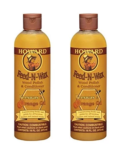 Howard Feed-n-Wax Wood Polish & Conditioner Beeswax Polish 16oz (2)