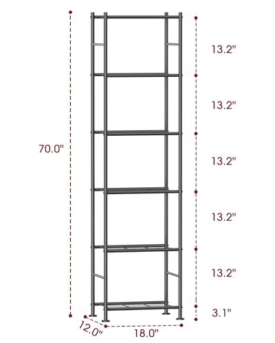 Storage Shelves - 3 Tier Shelf Organizer, Sturdy Metal Garage Shelving with Adjustable Leveling Feet, Space-Saving Shelves Organizer for Pantry, Laundry, Kitchen (18