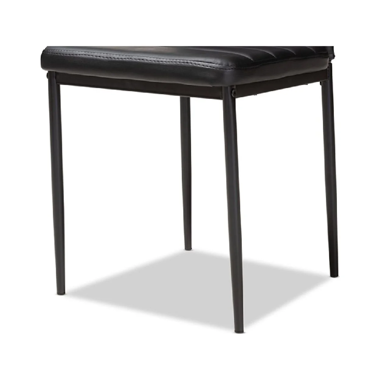 Baxton Studio Armand Modern and Contemporary Black Faux Leather Upholstered Dining Chair (Set of 4)