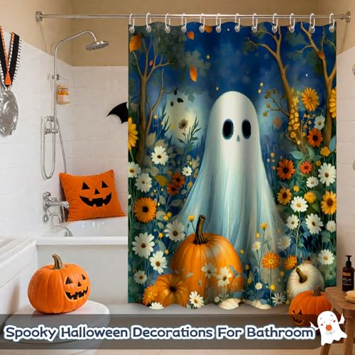 4Pcs Christmas Shower Curtain Set - Merry Christmas Bathroom Set Holiday Shower Curtain with Non-Slip Rugs, Toilet Lid Cover and Bath Mat